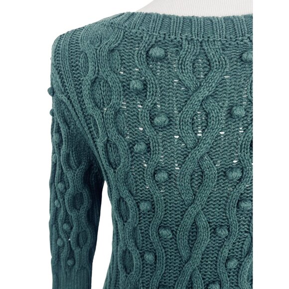 Vintage Victoria’s Secret Casual Preppy Textured Cable Knit Chunky Green Sweater - Picture 8 of 12